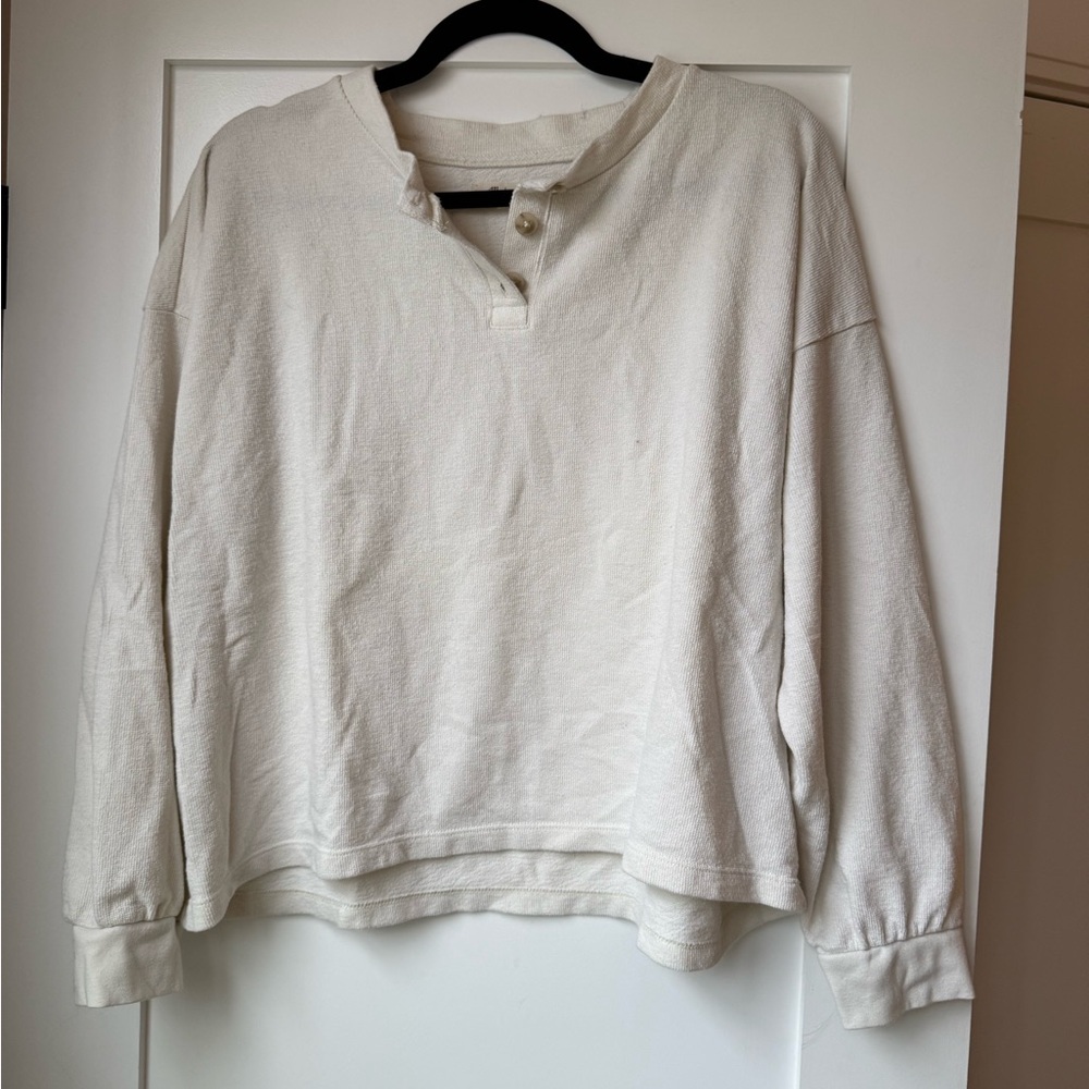 Madewell Off-White Long Sleeve Henley
